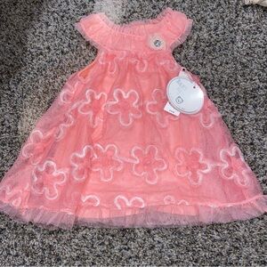 431 embroidered Pink Floral Kids Dress